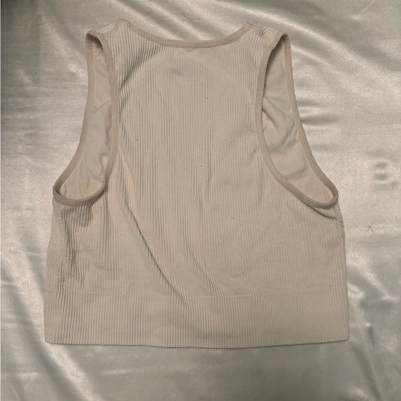 Garage white ribbed cropped tank top - Picture 4 of 5